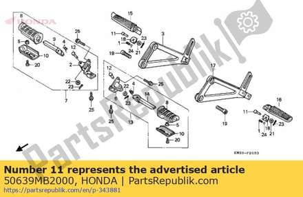 Pin, step bar joint 50639MB2000 Honda