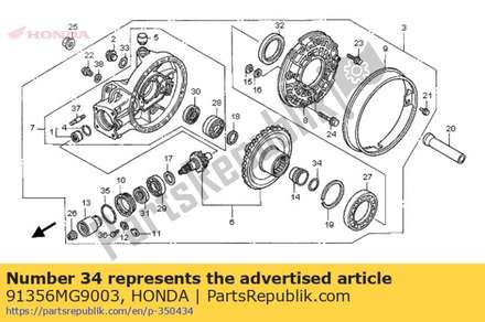 O-ring, 39.5x2.4 (arai) 91356MG9003 Honda