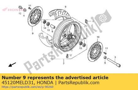 Disk comp., r. fr. brake 45120MELD31 Honda