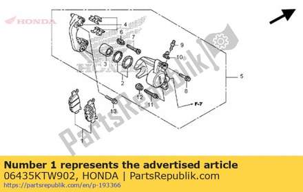 Pad set, rr. 06435KTW902 Honda