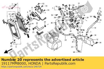 Hose, radiator lower 19117MM8000 Honda