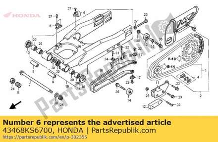 Guide, rr. brake hose 43468KS6700 Honda