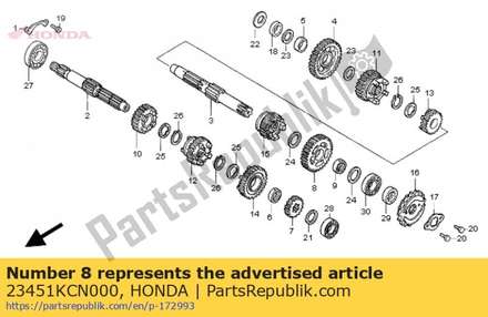 Gear, countershaft second (31t) 23451KCN000 Honda