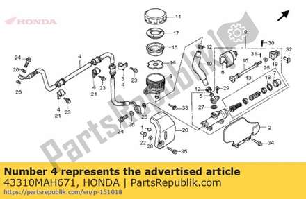 Hose comp., rr. brake 43310MAH671 Honda