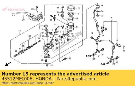 Hose, master cylinder oil 45512MEL006 Honda