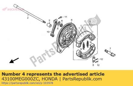 Panel comp., rr. brake *n 43100MEG000ZC Honda