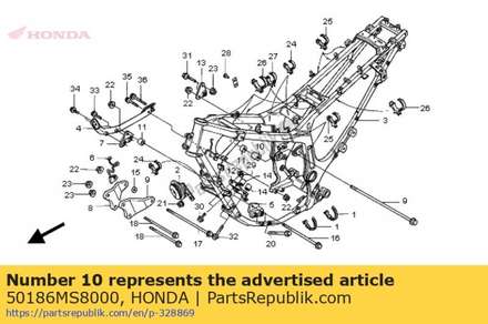 Collar a, engine mounting 50186MS8000 Honda