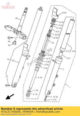 Cylinder comp., front fork 4TX231700000 Yamaha