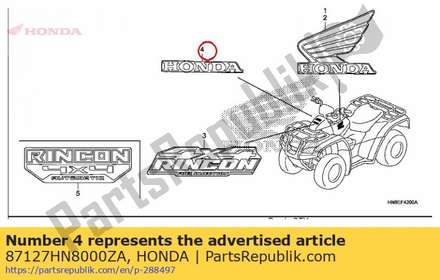 Mark, steering cover *type1 * (type1 ) 87127HN8000ZA Honda
