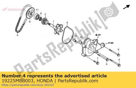 Chain, water pump drive ( 19225MBB003 Honda