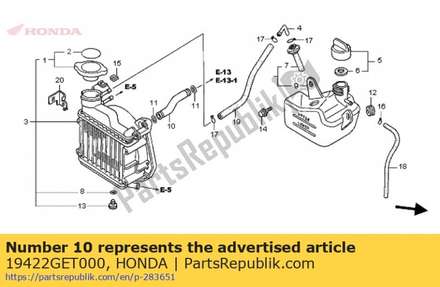 Pipe, radiator 19422GET000 Honda