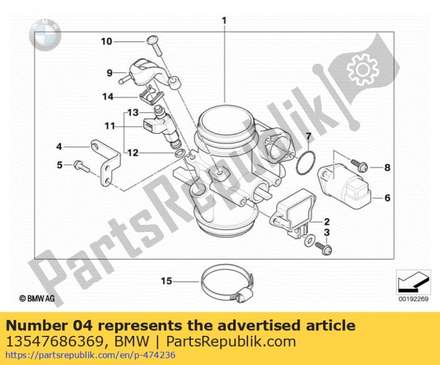 Bracket for accelerator bowden cable - 25kw            13547686369 BMW