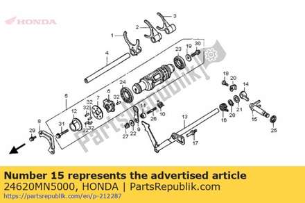 Spindle comp., gearshift 24620MN5000 Honda