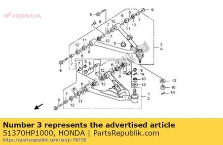 Arm assy., r. fr. upper 51370HP1000 Honda