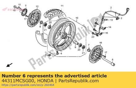 Collar, r. fr. wheel side 44311MCSG00 Honda
