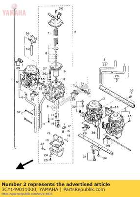 Conjunto de carburador 1 3CY149011000 Yamaha