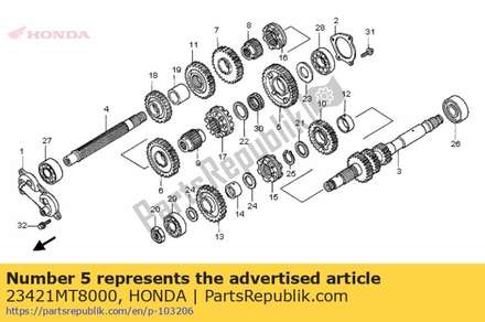 Gear, countershaft low (40t) 23421MT8000 Honda