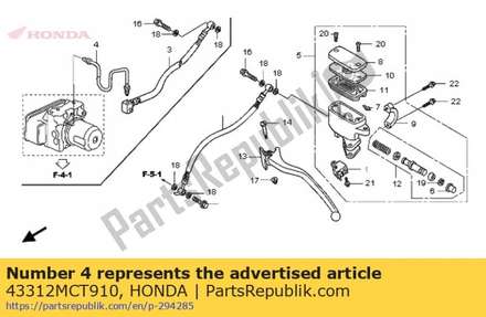 Pipe b, rr. brake 43312MCT910 Honda
