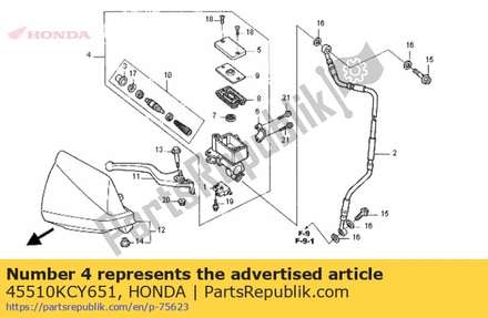Cylinder sub assy., fr. brake master 45510KCY651 Honda