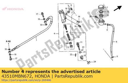Cylinder sub assy., rr. master 43510MBN672 Honda