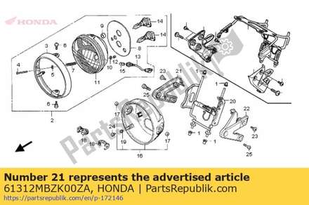 Bracket, r. headlight *nh 61312MBZK00ZA Honda