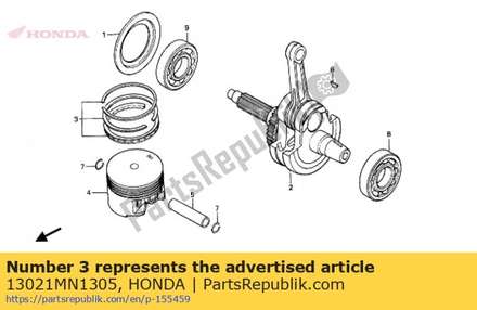 Ring set, piston (0.25) 13021MN1305 Honda