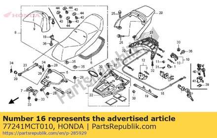 Cable b, seat open 77241MCT010 Honda