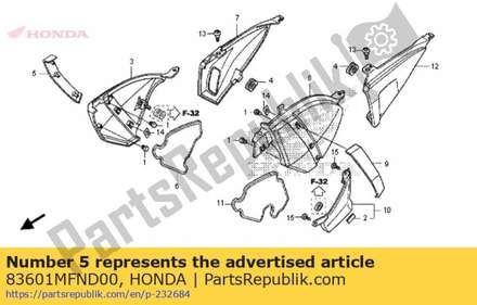 Plate, r. side cover 83601MFND00 Honda