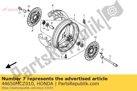 Wheel sub assy., fr. 44650MCZ010 Honda