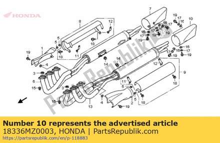 Piece, l. tail 18336MZ0003 Honda