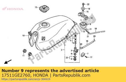 Suspension, fuel cut relay 17511GE2760 Honda