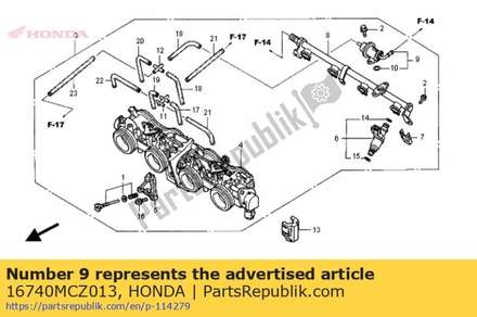 Regulator assy., pressure 16740MCZ013 Honda
