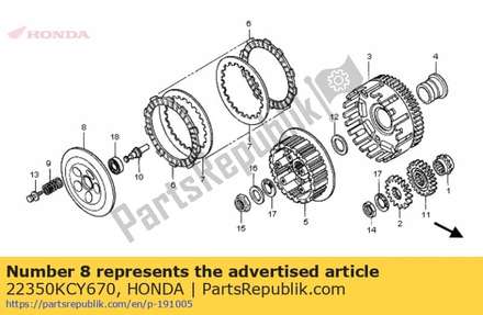 Plate comp., clutch pressure 22350KCY670 Honda