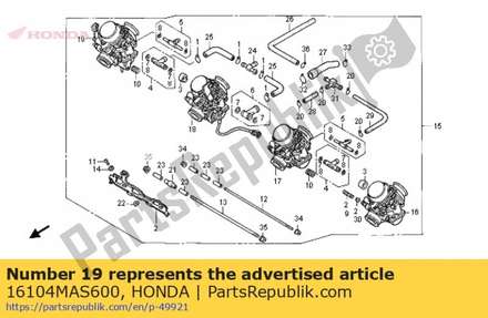 Carburetor assy # 16104MAS600 Honda