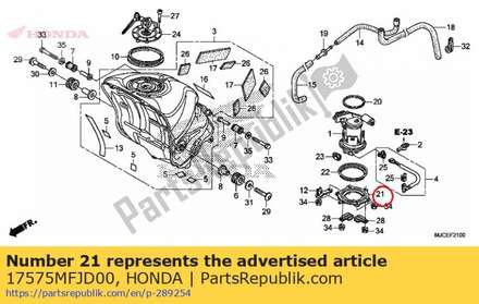 Plate, fuel pump setting 17575MFJD00 Honda