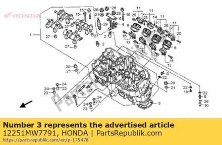 Gasket, cylinder head 12251MW7791 Honda