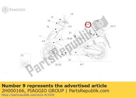 Lh rear fairing dec. "1" 2H000166 Piaggio Group
