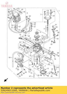 Carburetor assy 1 5JN149011000 Yamaha