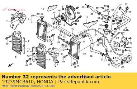Hose, radiator joint 19239MCB610 Honda
