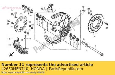 Wheel sub assy., rr. 42650MEN710 Honda