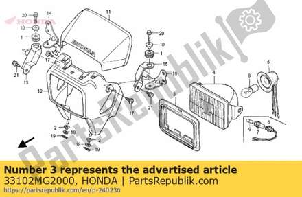 Packing, headlight 33102MG2000 Honda