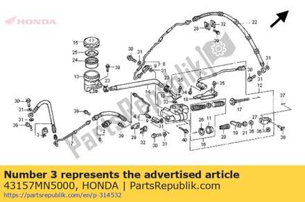 Clamper, rr. brake hose (b) 43157MN5000 Honda