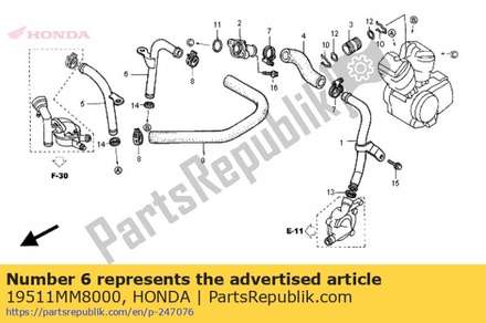 Pipe a, outlet water 19511MM8000 Honda