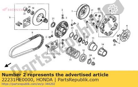 Pin, roller guide 22231HE0000 Honda
