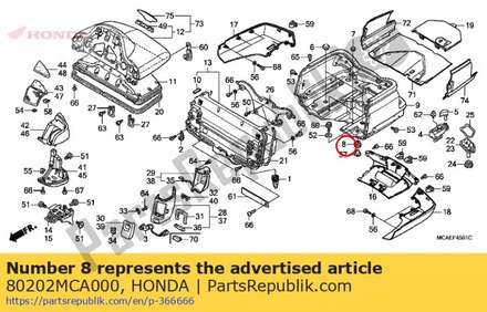 Rubber, trunk mounting 80202MCA000 Honda