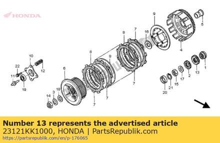 Versnelling, primaire aandrijving (20t) 23121KK1000 Honda