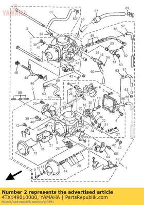 Carburetor assy 1 4TX149010000 Yamaha