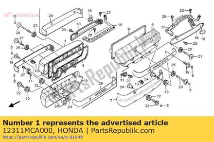 Cover, r. cylinder head 12311MCA000 Honda