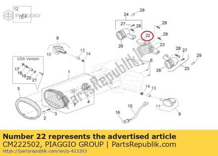 Rh espaciador delantero CM222502 Piaggio Group