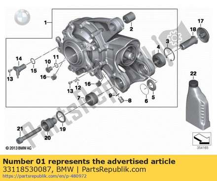 Right-angle gearbox, black - i=31:11=2,82    (to 08/2006) 33118530087 BMW
